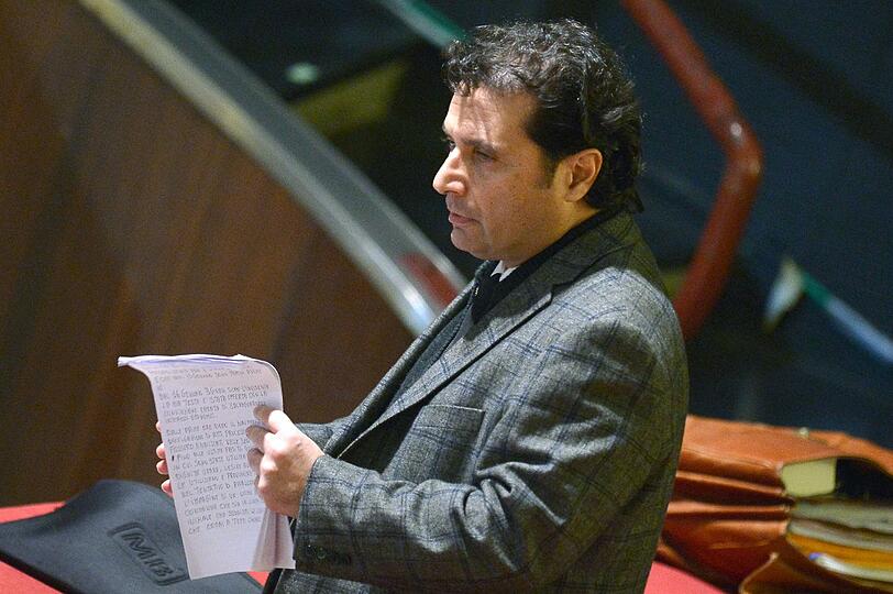 Der Unglückskapitän der der "Costa Concordia", Francesco Schettino, im Gerichtssaal in Grosseto.