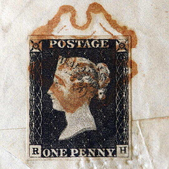 Die "Penny Black" war die erste Briefmarke der Welt.