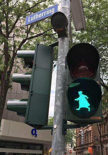 Worms feiert den ber&uuml;hmten Reformator Martin Luther mit einer Ampel. (Archivbild)
