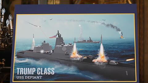 Trump k&uuml;ndigt den Bau von neuen Schlachtschiffen an.