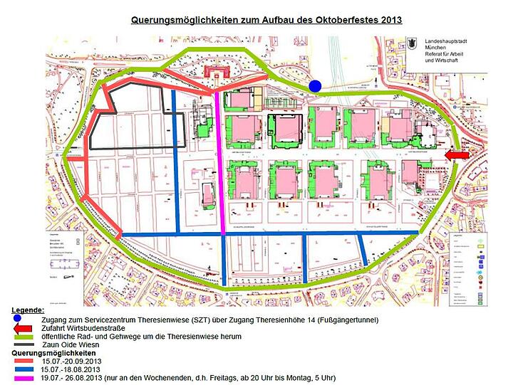 Mit einem mehrstufigen Konzept will die Stadt den Ärger über die Wiesn-Sperrungen verringern.