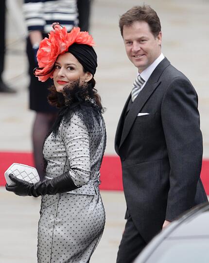 Auch mit dabei: Der stellvertretende Premierminister Nick Clegg und seine Frau Miriam.