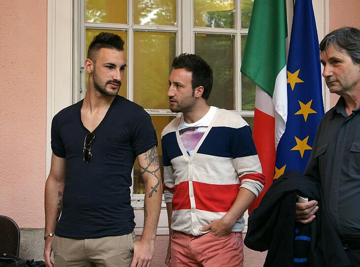 Diego Contento zu Gastim italienischen Generalkonsulat in München.