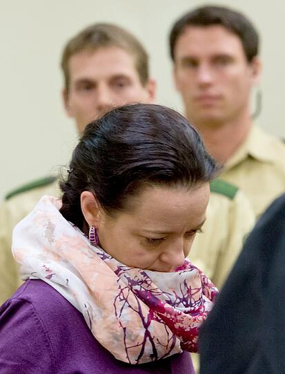 Die Angeklagte Beate Zschäpe am Dienstag im Oberlandesgericht München.