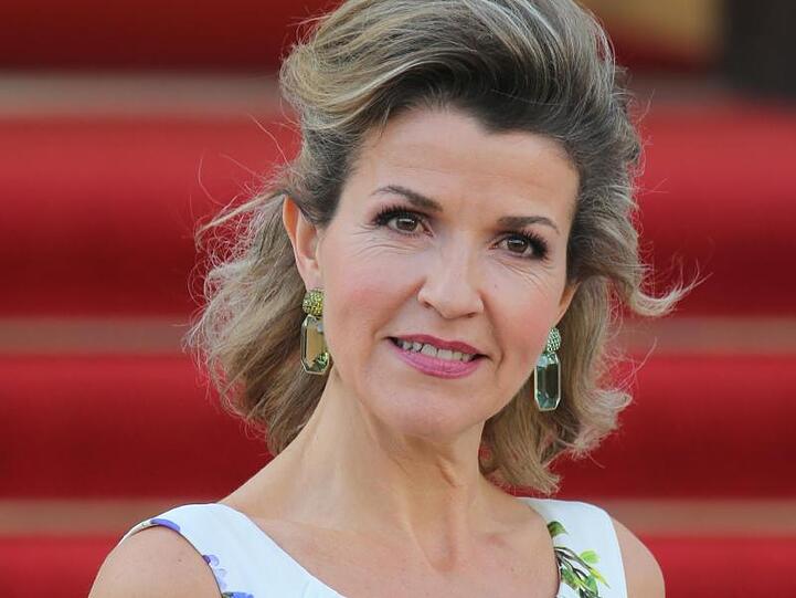 Violinistin Anne-Sophie Mutter kommt zu einem Staatsbankett. Foto: Michael Kappeler/Archivbild
