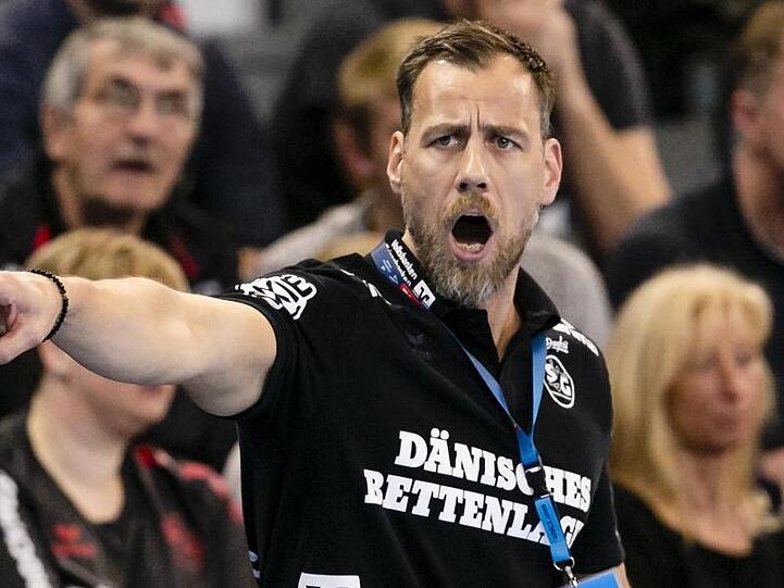 Flensburgs Trainer Maik Machulla freut sich auf das Topspiel gegen die Rhein-Neckar Löwen.