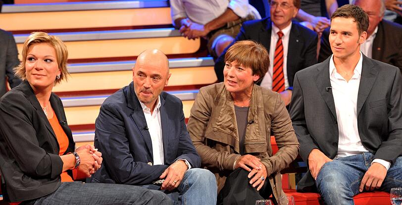 Sohn zweier Ski-Legenden: Christian Neureuther, Rosi Mittermaier und Felix Neureuther (von links).