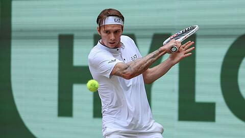 Nach dem Sieg gegen Alexander Zverev traf Alexander Bublik im Finale von Halle auf Andrei Rubljow.