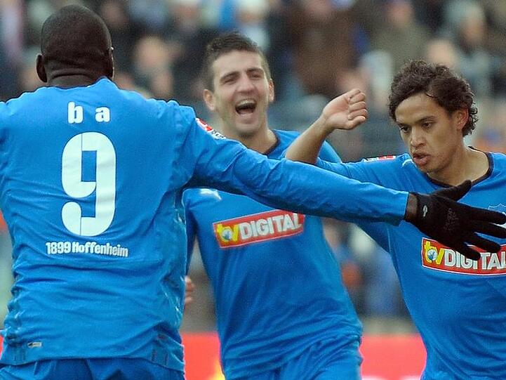 Können die Bayern diese drei Hoffenheimer aufhalten am Freitag? (von links) Demba Ba, Vedad Ibisevic und Carlos Eduardo