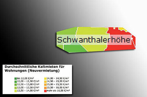 Mietspiegel 2013: Durchschnittliche Kaltmieten für Wohnungen in München (Neuvermietung)