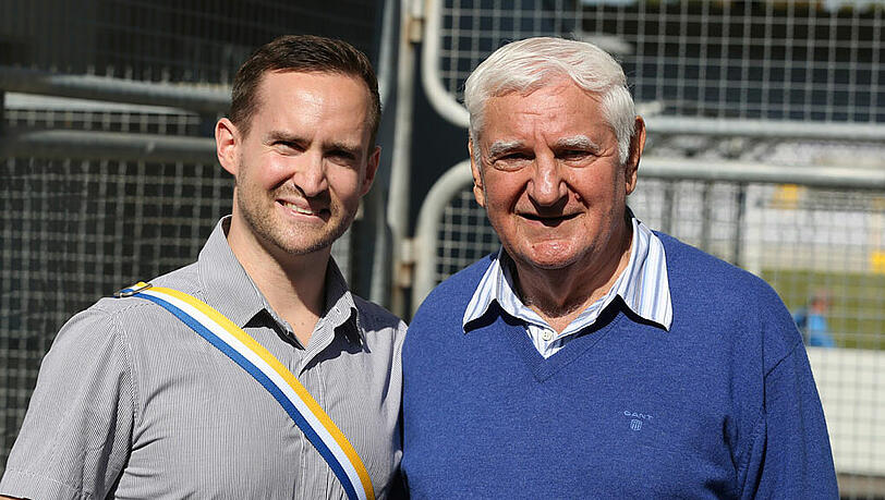 Petar Radenkovic mit AZ-Reporter Marc Merten. Petar Radenkovic mit AZ-Reporter Marc Merten.