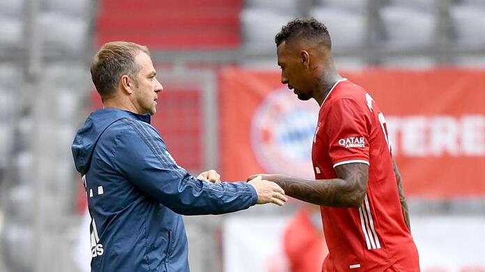 Erfolgs-Duo: Bayern-Coach Hansi Flick und Jérôme Boateng.