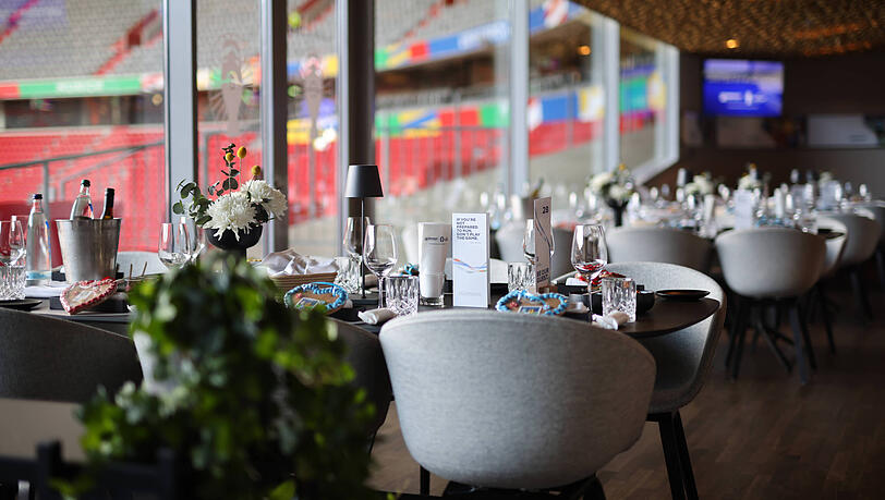 Einer der Hospitality-Bereiche in der Allianz Arena. Einer der Hospitality-Bereiche in der Allianz Arena.