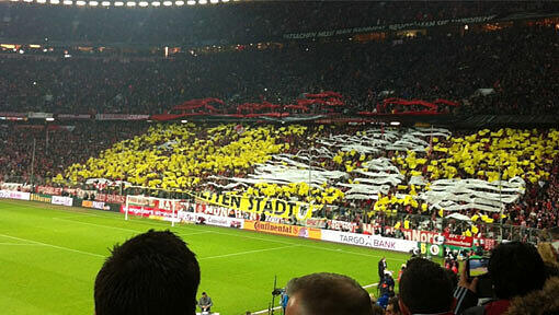 Die Fan-Choreo in der Allianz Arena Die Fan-Choreo in der Allianz Arena