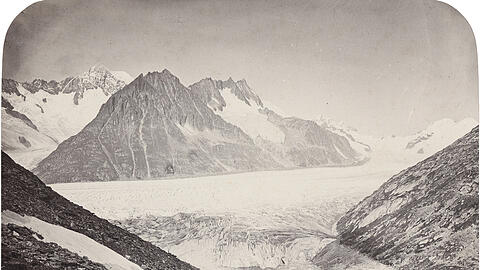 Der Aletschgletscher, fotografiert um 1860.