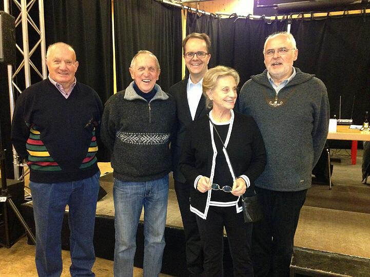 Anton Hasholzer, Willi Zenk, Markus Rinderspacher, Isolde Gerte und Josef Eckmann bei dem Treffen.