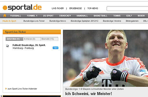 "Ich Schweini, wir Meister" sagt Sportal.de.