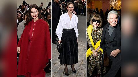 Karlie Kloss, Chiara Ferragni, Anna Wintour und Baz Luhrman (v.l.) bei der Couture-Show von Dior.