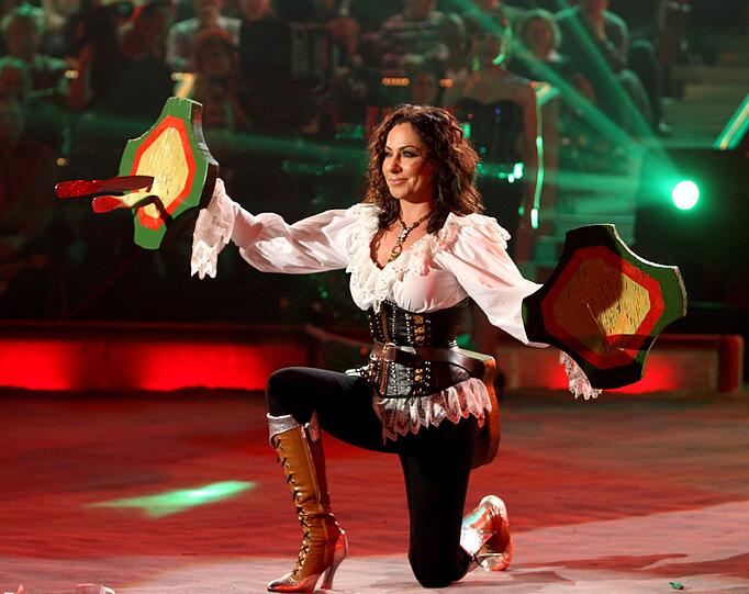 Tosender Applaus bei "Stars in der Manege": 2008 wagte sich Simone Thomalla an der Seite von "Los Alamos" auf die Bühne.