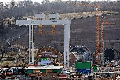 Die Baustelle des Finnetunnels bei Saulbach in Sachsen-Anhalt.