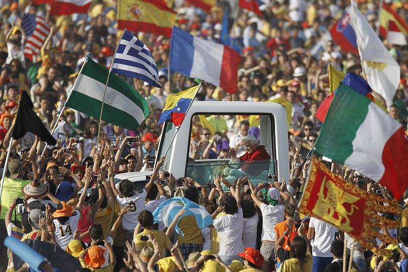Mehr als eine Million Gläubige kamen zum Abschluss des Weltjugendtages. Die Bilder von der Messe mit Papst Benedikt XVI.