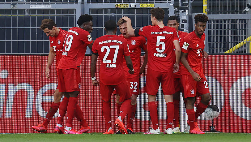 Joshua Kimmich lupfte die Bayern beim letzten Aufeinandertreffen zum Sieg über den BVB. Joshua Kimmich lupfte die Bayern beim letzten Aufeinandertreffen zum Sieg über den BVB.