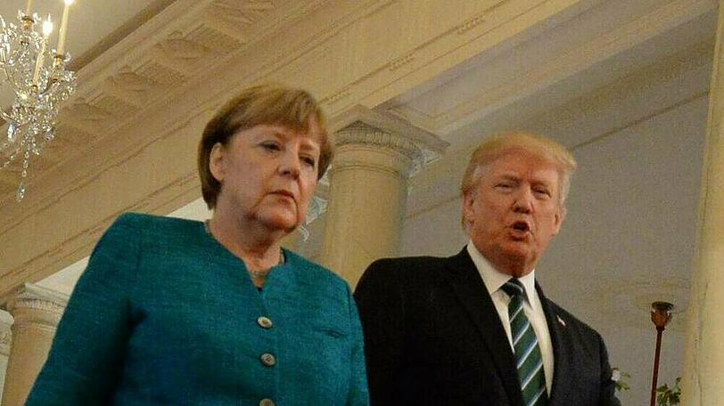 Angela Merkel und Donald Trump bei ihrem ersten Zusammentreffen im März 2017 in Washington.