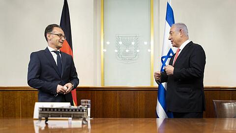 Außenminister Heiko Maas (l, SPD) und Israels Ministerpräsident Benjamin Netanjahu in Jerusalem.