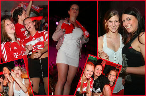 Ein schöner Anblick: Die sexy Bayern-Fans beim Public Viewing im Neuraum.