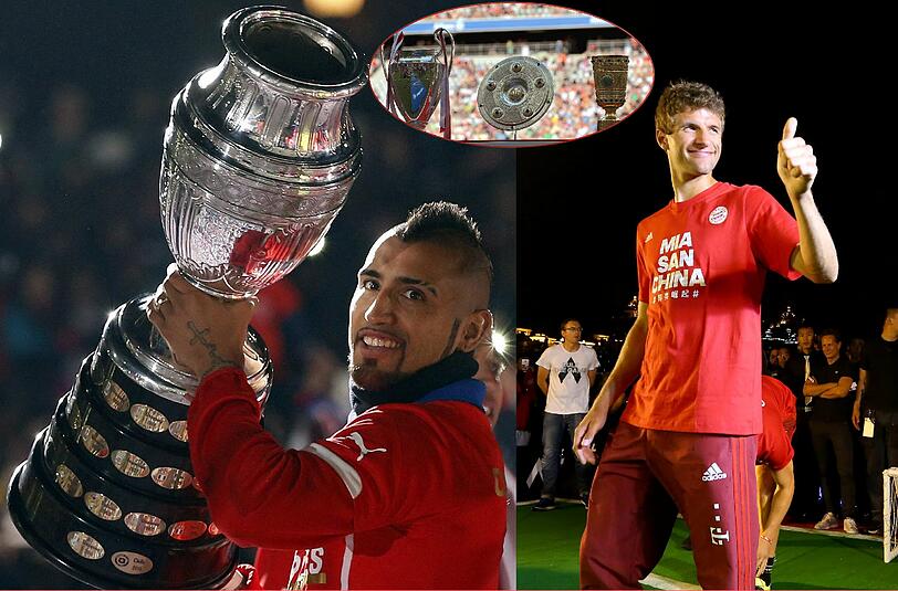 Ein Superstar und ein Krieger: Müller und Vidal sollen die Bayern zum Triple führen
