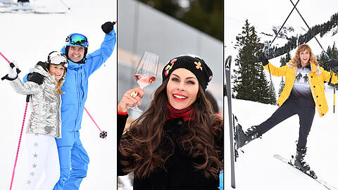Promi-Spaß im Schnee: Designerin Ophelia Blaimer, Bloggerin Jeannette Graf und Schauspielerin Carin C. Tietze in Kitzbühel.