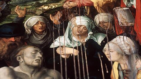 Das zerstörte Gemälde "Beweinung Christi" von Albrecht Dürer.