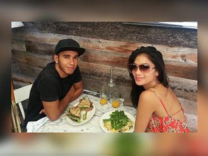 Hier waren Scherzinger und Hamilton noch glücklich