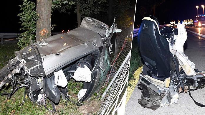 Bei einem schweren Unfall auf der A95 Richtung Garmisch in Höhe des Autobahnkreuzes Starnberg verunglückte ein Sportwagen. Ein Person kam dabei ums Leben, eine weitere wurde schwer verletzt.