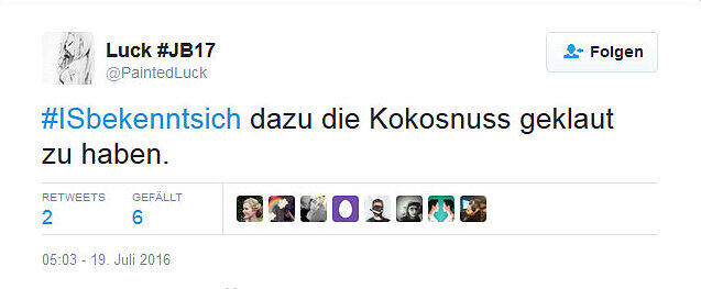 Unter dem Hashtag #ISbekenntsich schieben die Twitter-User dem IS die Verantwortung für Unannehmlichkeiten des Alltags zu.
