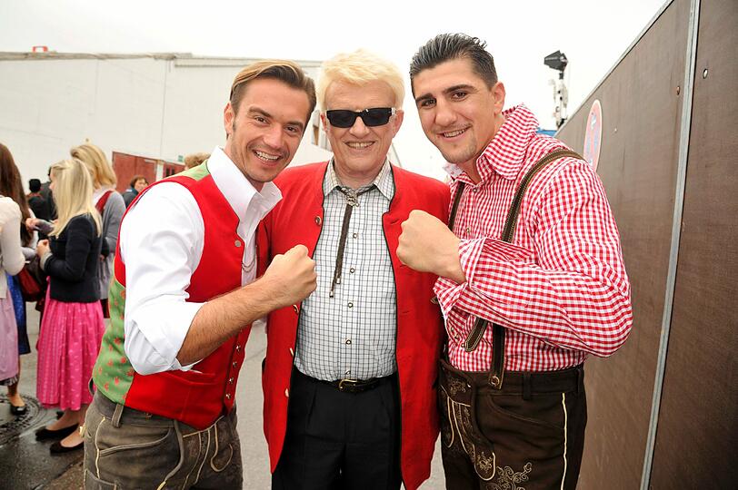 Florian Silbereisen an der Seite von Heino und dem Boxer Marco Huck