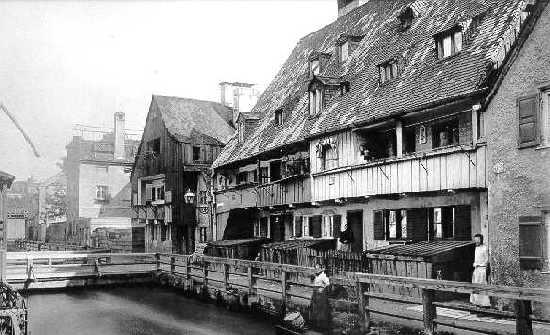 Am Auermühlbach: die Quellenstraße etwa im Jahr 1910.