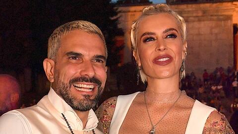 Marc Terenzi und Verena Kerth – hier auf dem Münchner Oktoberfest – heirateten in Las Vegas in bayerischer Tracht.