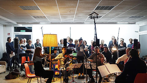Ein Konzert des Ensemble für synkretische Musik im Kösk im Westend.