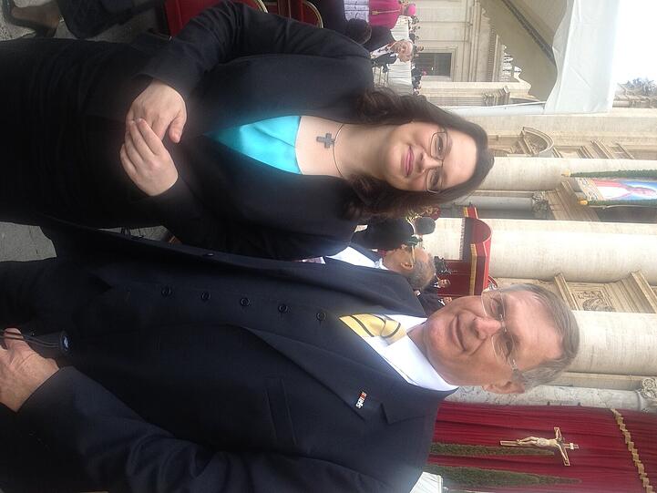 Bundestagsvizepräsident Johannes Singhammer (CSU) und Bundesministerin Andrea Nahles (SPD) in Rom.