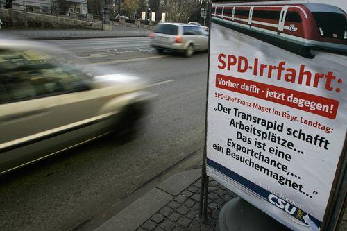 Wahlkampfthema Transrapid