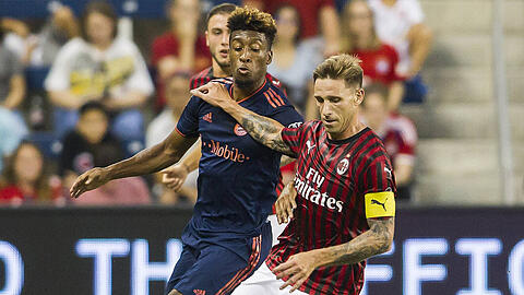 Tempodribbler des FC Bayern: Kingsley Coman (li.).