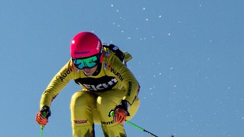 Heidi Zacher in Aktion, hier beim Ski Cross-Weltcup. Foto: Patrick Seeger/dpa/Archivbild