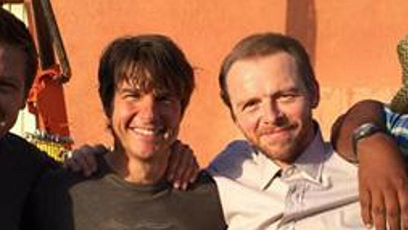 Simon Pegg (2.v.r.) wollte nur ein bisschen Werbung für seinen neuen Film machen, doch da gab es ein kleines Missverständnis. Simon Pegg (2.v.r.) wollte nur ein bisschen Werbung für seinen neuen Film machen, doch da gab es ein kleines Missverständnis.