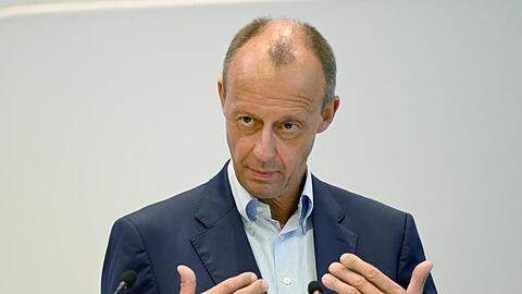 Friedrich Merz Mitte September bei einer Pressekonferenz in Stuttgart.
