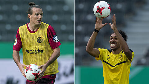 Hoffnungsträger: Alexander Meier (Eintracht Frankfurt) und Pierre-Emerick Aubameyang (Borussia Dortmund, rechts).