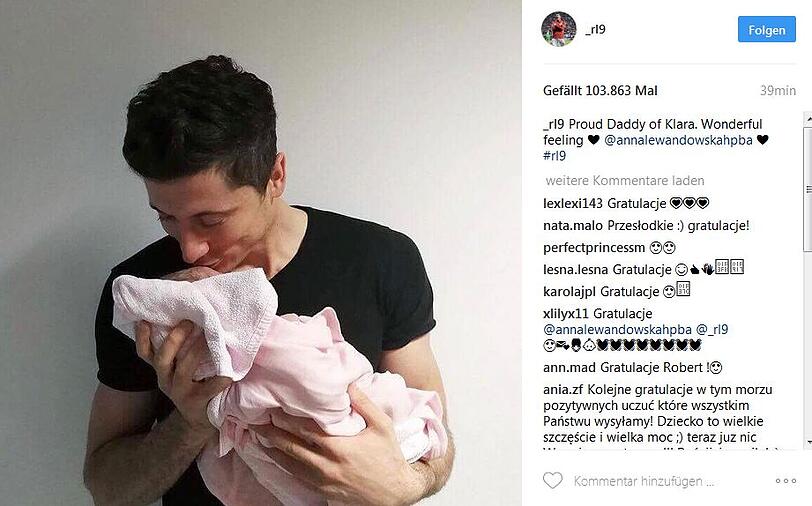 Auf Instagram zeigt Lewy seine Klara.