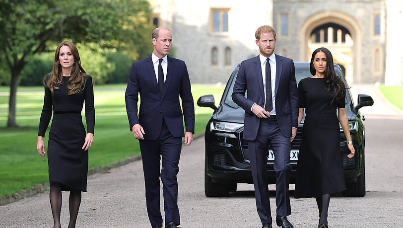 Hier stießen Prinzessin Kate und Prinz William das bisher letzte Mal auf Prinz Harry und Herzogin Meghan: während der Trauerfeier von Queen Elizabeth II.