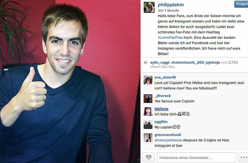 Lahms erster Post auf Instagram.
