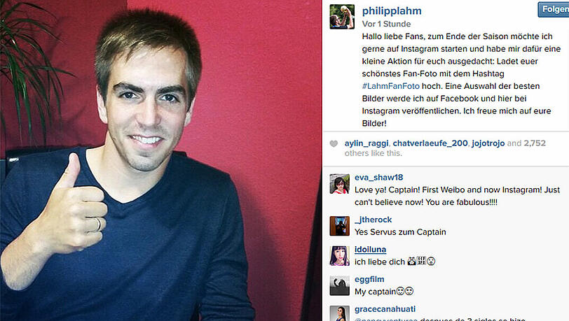 Lahms erster Post auf Instagram. Lahms erster Post auf Instagram.